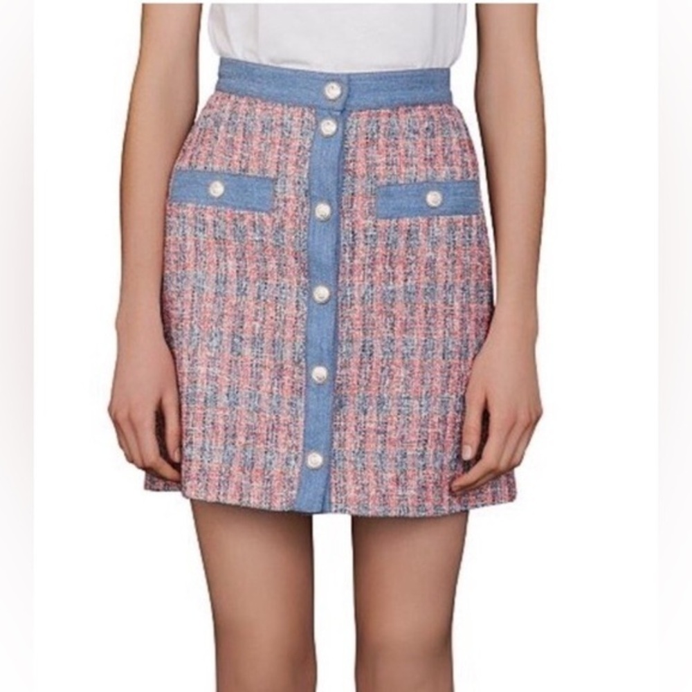 House Of Harlow 1960‎ Women's Tweed A-Line Mini Skirt Preppy Academia Size 12